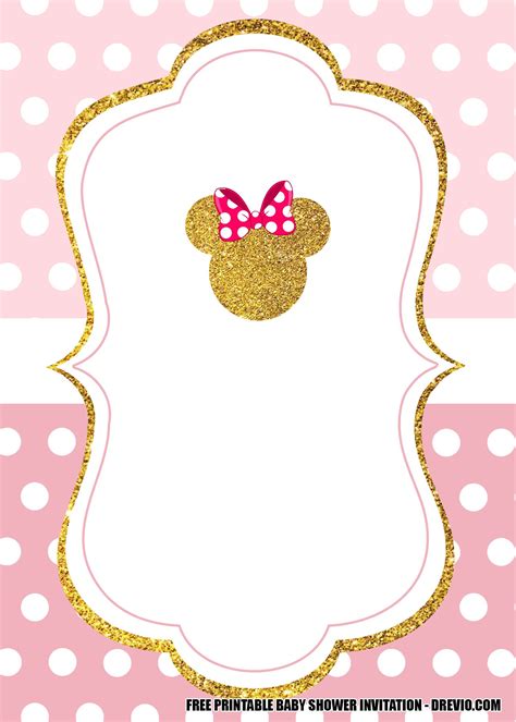 Mickey mouse baby shower invitations. FREE Minnie Mouse Pink and Gold Invitation Templates ...