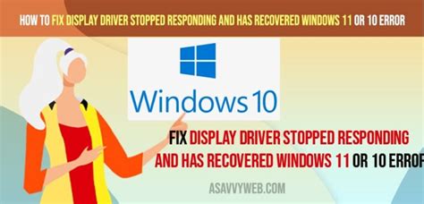 How To Fix Display Driver Stopped Responding And Has Recovered Windows