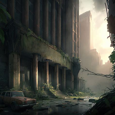 Abandoned Post Apocalyptic City Overgrown Ruins Zombie Ruins