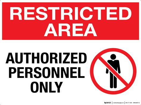 Restricted Area Authorized Personnel Only With Icon Wall Sign