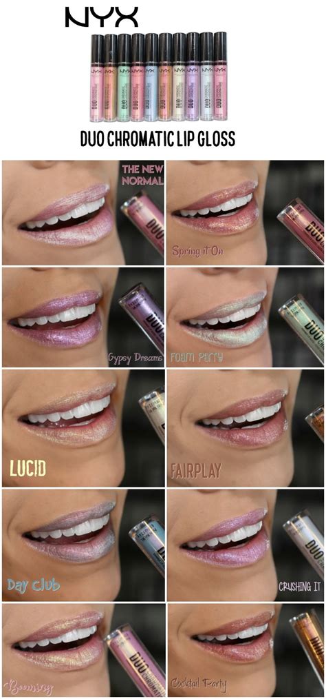 Nyx lip lingerie liquid lipstick + lip swatches | beauty with emily fox. NYX Duo Chromatic Lip Gloss Review & Swatches (All 10 ...