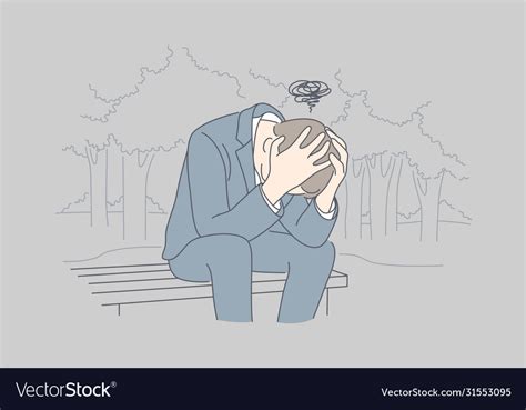 Despair Frustration Depression Mental Stress Vector Image