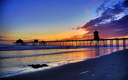 Beach California Wallpapers Background Beaches Desktop Sunset