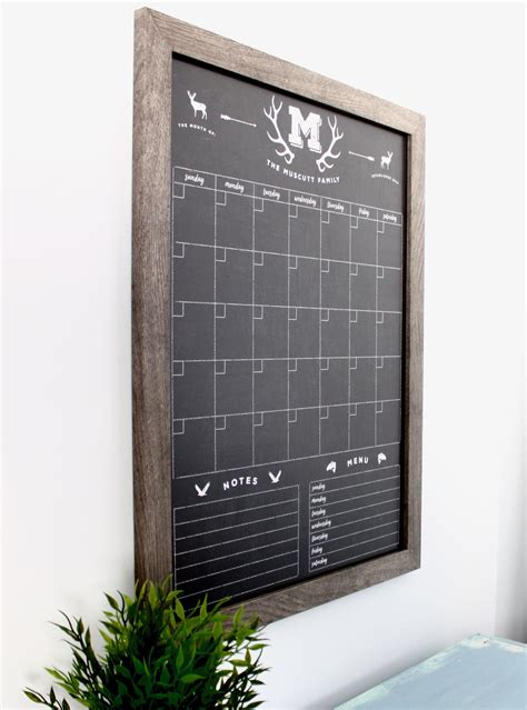 Chalkboard Calendar Dry Erase Calendar Medium Framed Etsy Dry Erase