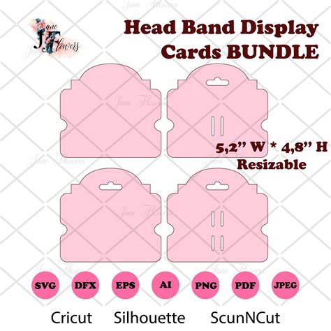 Hair Bow Clip Display Card Template Svg Dxf Png Ai Files Bow Etsy Display Cards Bow Clips