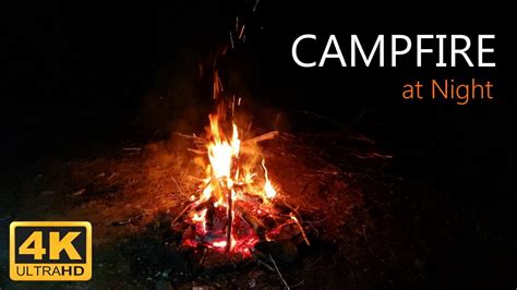 4k Campfire Night Ambience 6 Hours Crackling Fire Loons Ambient