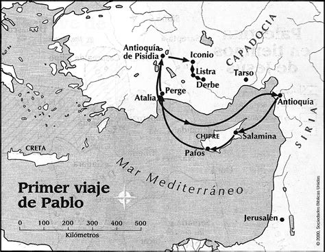 Mapa Del Primer Viaje De Pablo Biblia Para La Vida