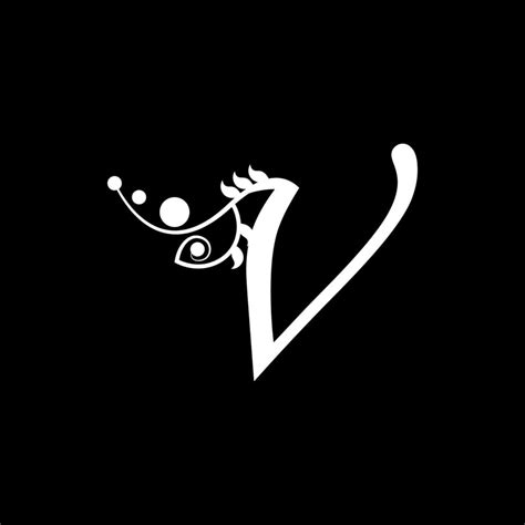 Vector Initial Letter V Florish Typography Logo Design 4968992 Vector