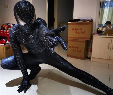 Black Spiderman Suit Sam Raimi Black Spider Man Costume With Etsy