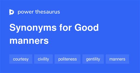 1 Adjective Synonyms For Good Manners