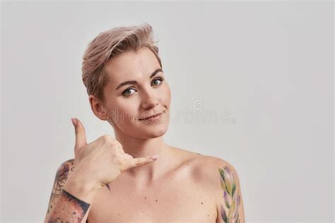 Studio Shot Naked Tattooed Woman Stock Photos Free Royalty Free