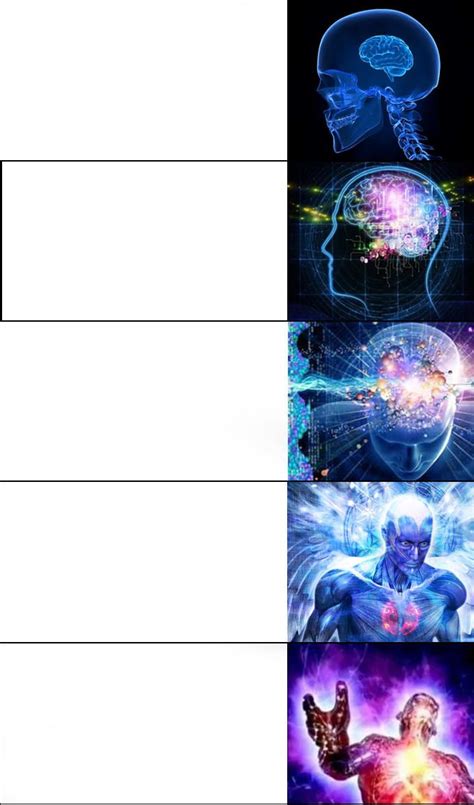 expanding brain five image template galaxy brain brain meme original memes meme template