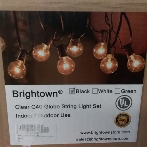 Lot Detail Brightown Clear G40 Globe String Light Set