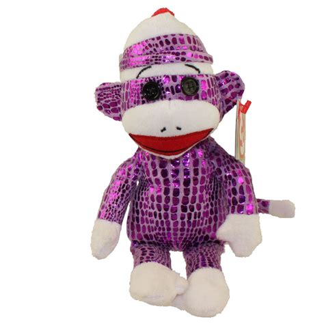Ty Beanie Baby Sock Monkey Sparkle Purple 85 Inch