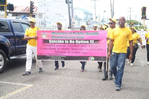 Hundreds Turn Out For World Suicide Prevention Day March Stabroek News