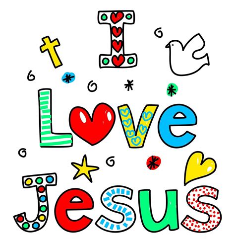 I Love Jesus Doodle Text 3272320 Vector Art At Vecteezy