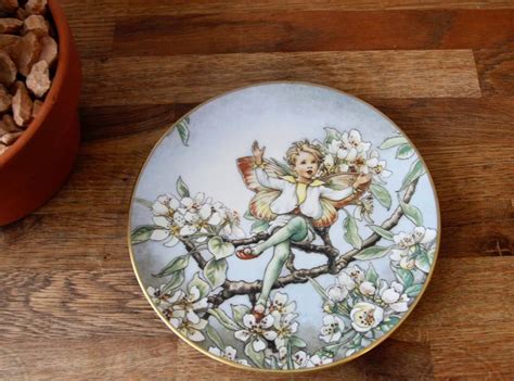 Vintage Fairy Wall Hanging Plate The Pear Blossom Fairy Cicely Etsy