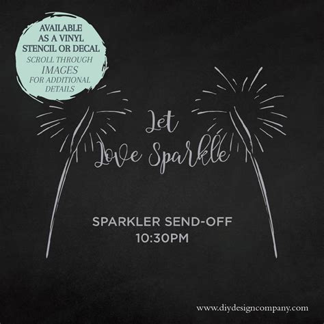 Sparkler Send Off Stencil Sparkler Send Off Decal Let Love Etsy