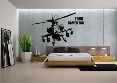 65 decor tips to make your bedroom a retreat. Call of Duty style APACHE HELICOPTER + GAMER TAG COD Boys ...