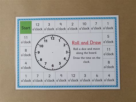 Printable Telling Time Board Game