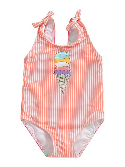 Focusnorm Kids Toddler Baby Girl Swimsuit Halter Sleeveless Cupcake