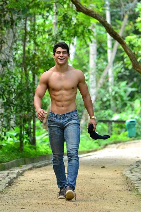 shirtless hunk in the nature