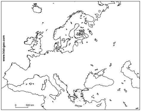 Blank Outline Maps Of The European Continent With Europe Outline Map