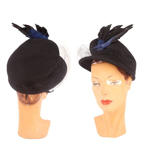 40s Bird Wing Hat Vintage 1940s Ny Creations Florence Yingst Felt