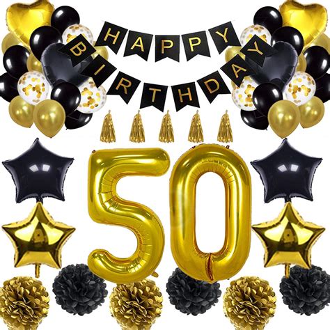 Buy Szhuiher Th Birthday Decorations Balloon Banner Happy Birthday Banner Th Gold Number