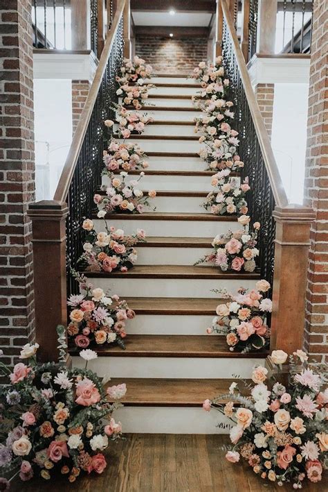Floral Stair Dream Wedding Stairs Wedding Decor Elegant Staircase Decor