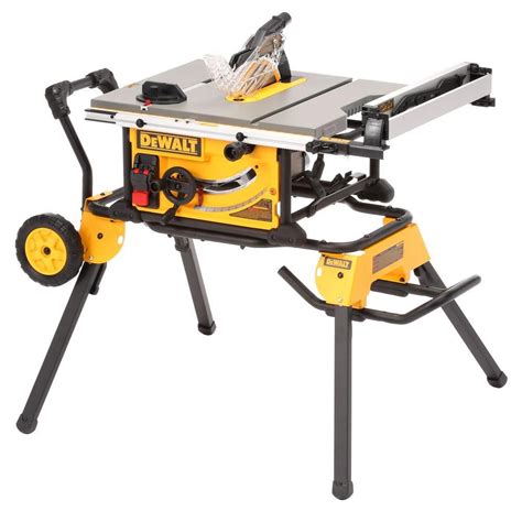 Dewalt 15 Amp Corded 10 Inch Portable Table Saw With Rolling Stand