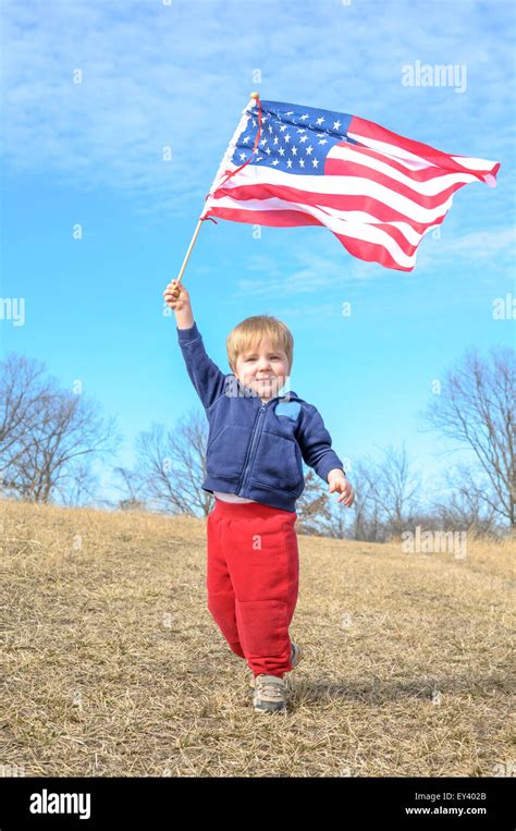 Child Waving American Flag Stock Photo Royalty Free Image 85525059