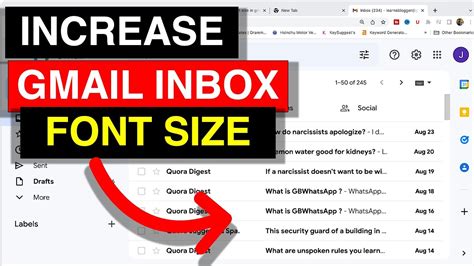 How To Increase Font Size In Gmail Inbox Youtube