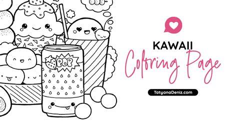 Free Coloring Page With Kawaii Food Doodle Printable PDF