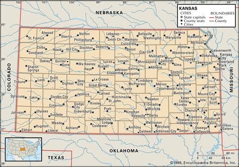 Kansas Map With County Lines