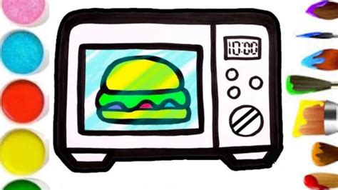 Microwave Drawing How To Draw A Microwave For Kids Mikrodalga çizimi