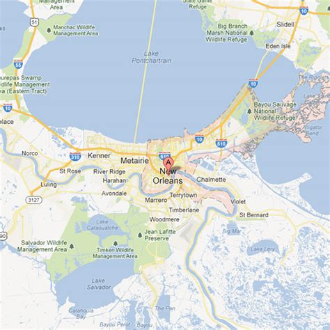 Map Of New Orleans And Surrounding Area Brande Susannah