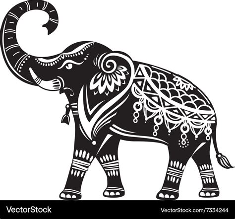 Stylized Decorated Elephant Royalty Free Vector Image