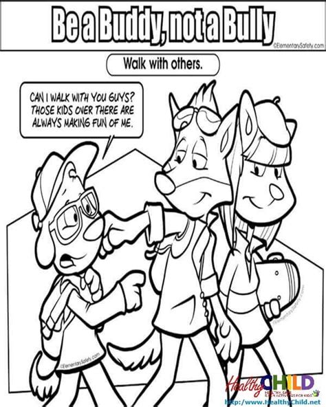 Bully Not Buddy Coloring Pages Kids | Anti bullying, Child bullying