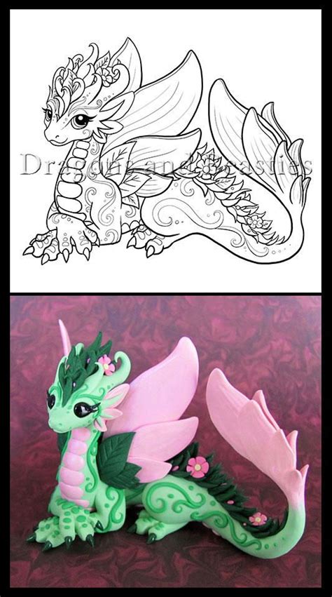 Flower Dragon Illustrated By Dragonsandbeasties Dragon Drawing