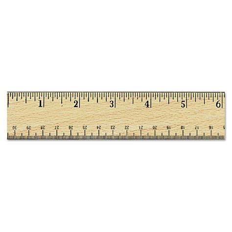 Flat Wood Ruler Wdouble Metal Edge 12 Clear Lacquer Finish