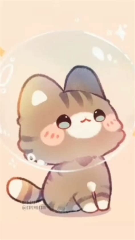 1366x768px 720p Free Download Cute Cat Whit A Bubble Meh Art Uwu