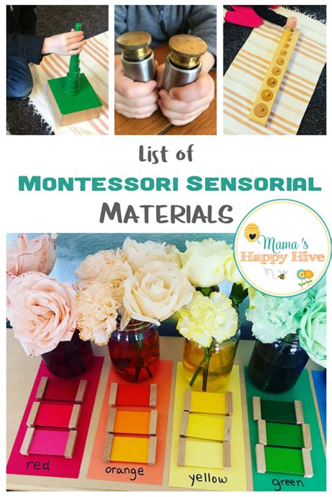List Of Montessori Sensorial Materials For Ages 25 To 65 Years Old