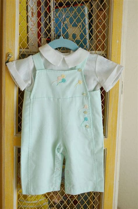 Babyclothesfrom1950s Mint Green Baby Boy Outfit 1950s