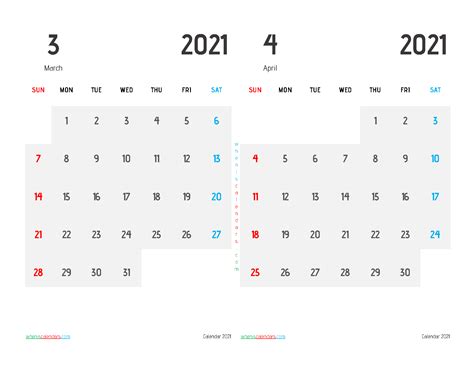 Printable Calendar March April 2021 Two Month Calendar
