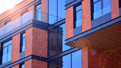 Architectural Exterior Detail Of Residential Apartment Building With