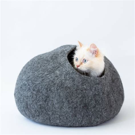Cat Cave Co Luxury Felted Wool Hand Made Cat Beds