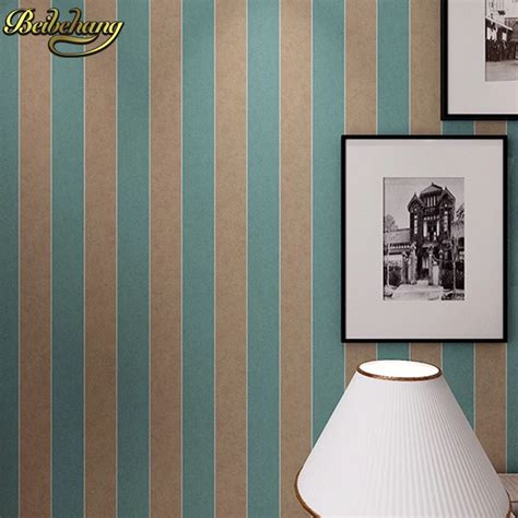 Beibehang Modern Wide Striped Nonwoven Wallpaper Bedroom Living Room