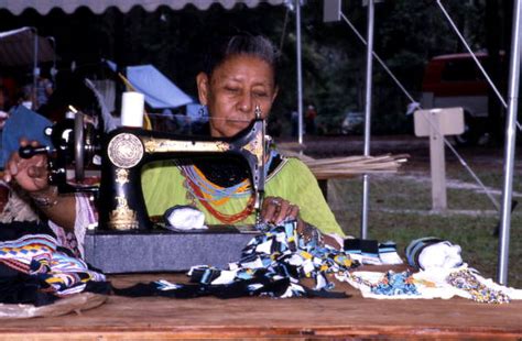 Florida Memory Seminole Woman Ruby Billie Sewing Clothing White