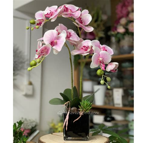 Artificial Orchid Arrangement Silk Flowers Centerpieces